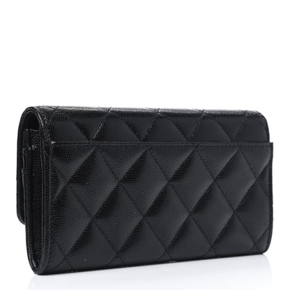 Chanel Caviar Quilted Pearl Coco Candy Wallet Black 2 of 4