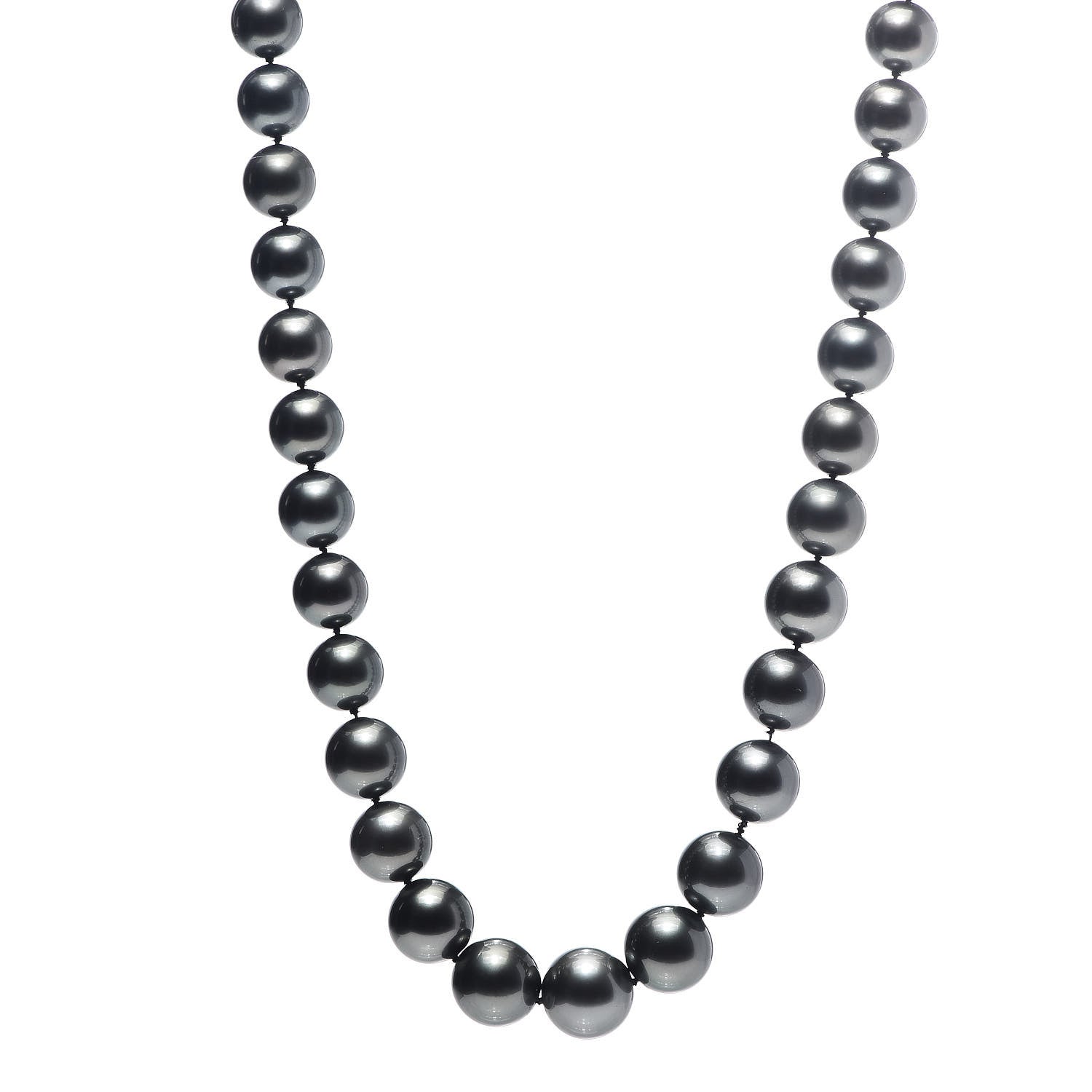 Mikimoto 18K White Gold Black South Sea Cultured Pearl 11-14mm Strand Necklace 18.75" 1 of 10