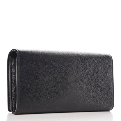 Saint Laurent Grain De Poudre Classic Monogram Cassandre Wallet Black 3 of 10
