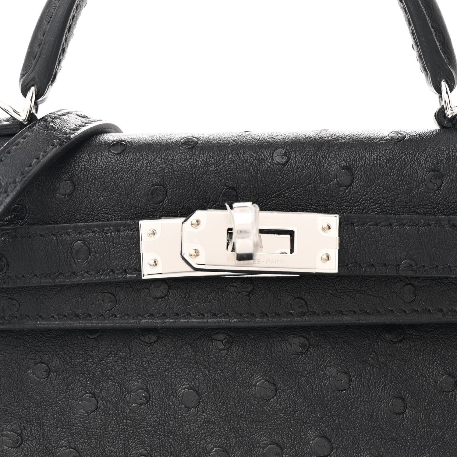 Hermes Ostrich Kelly Sellier Mini 20 Black 8 of 11