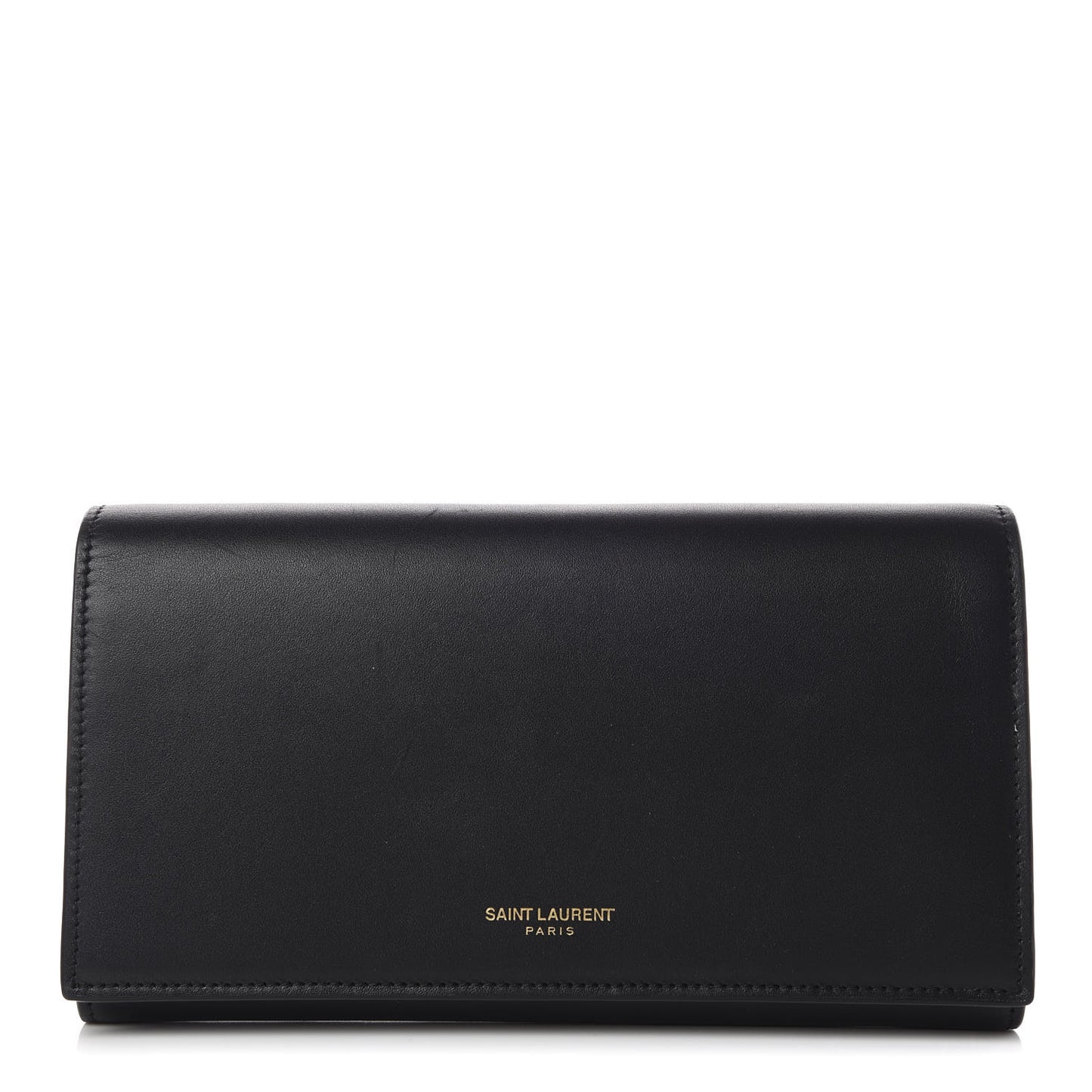 Smooth Calfskin Classic Large Flap Wallet Black