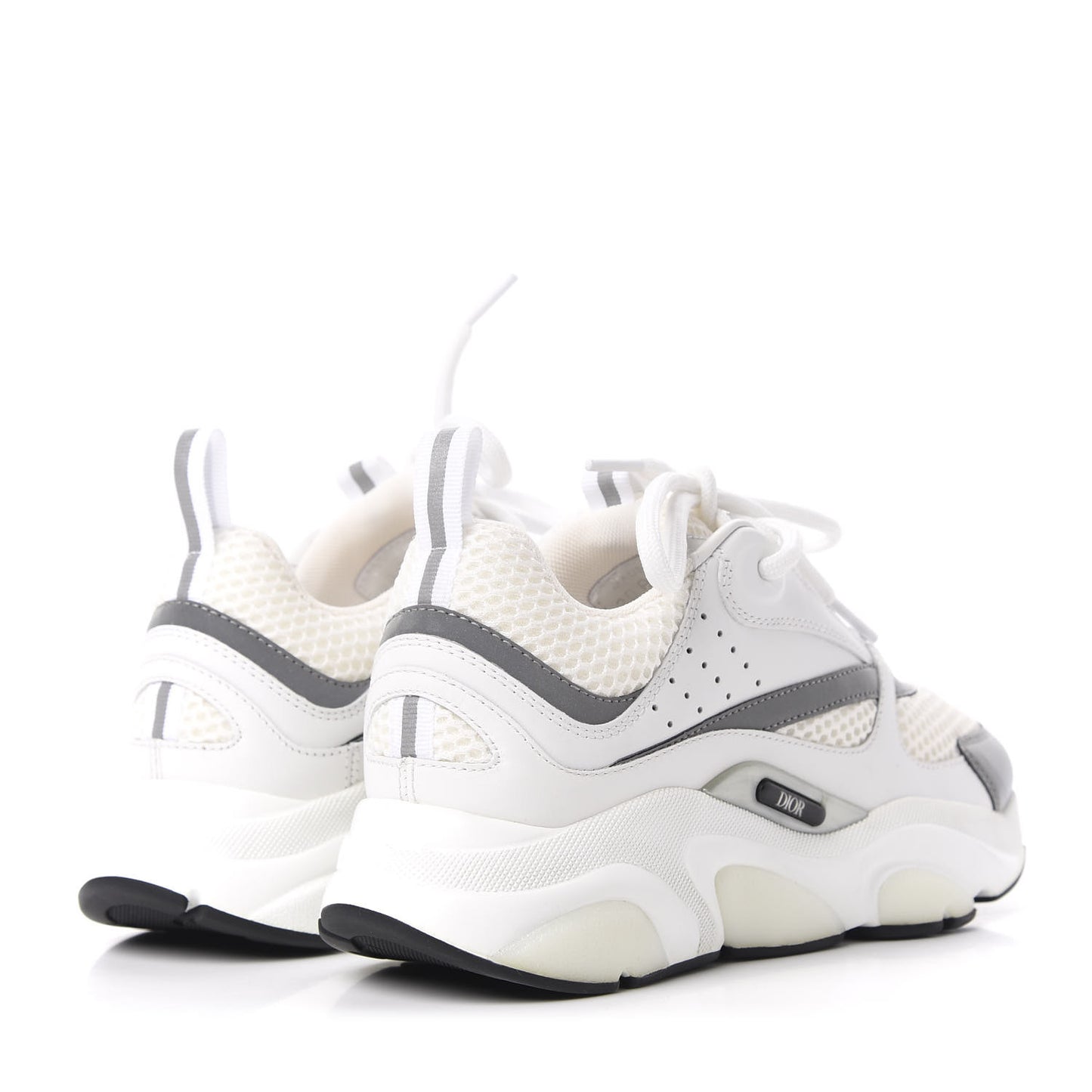 Technical Mesh Calfskin Mens B22 Sneakers 37 White
