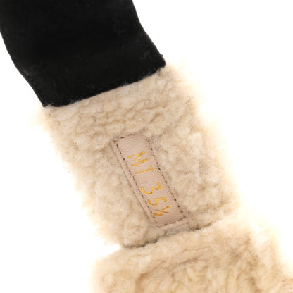 Christian Dior Suede Goatskin Shearling Effect Dioract 10mm Slide Sandals 35.5 Black 9 of 10