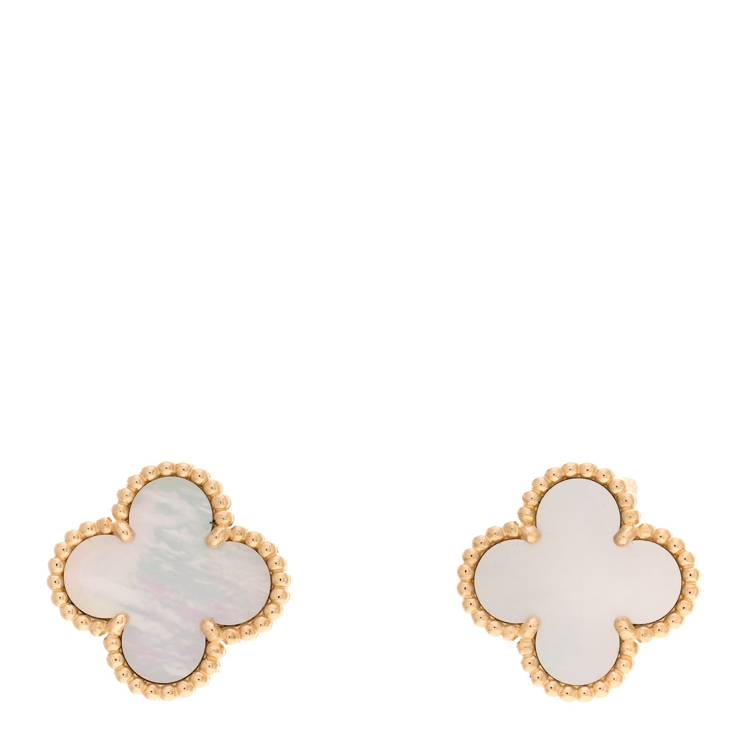 18K Yellow Gold Mother of Pearl Vintage Alhambra Earrings