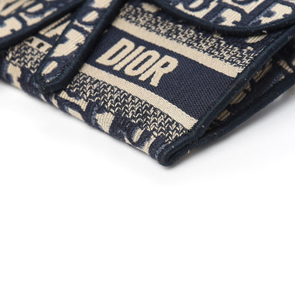 Christian Dior Oblique Slim Saddle Pouch Blue 8 of 9
