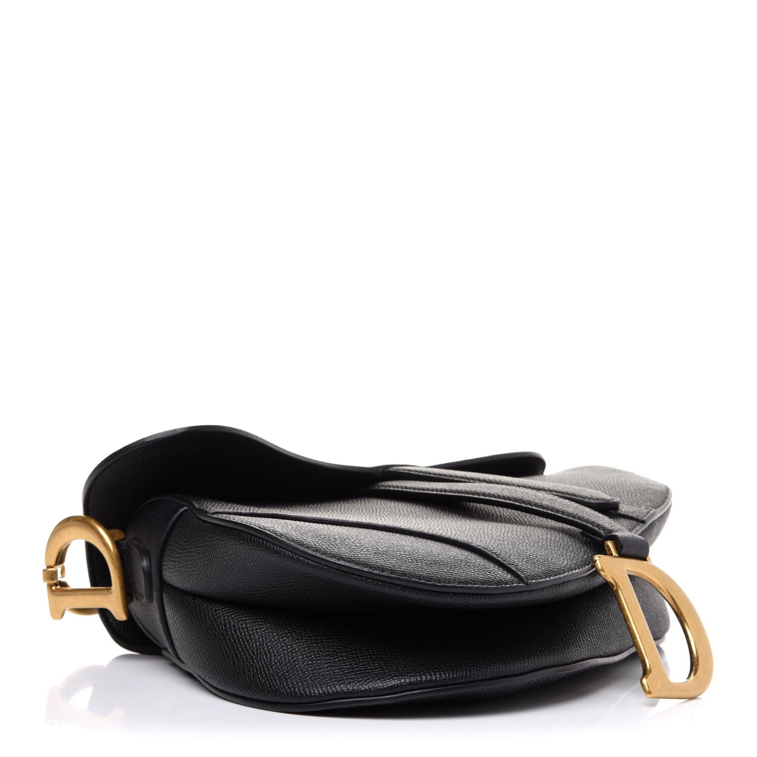 Christian Dior Grained Calfskin Saddle Bag Black 4 of 12