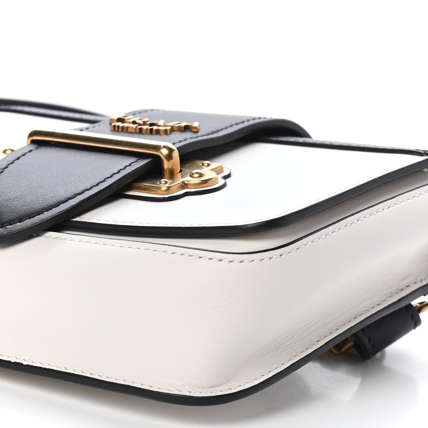 Saffiano City Calf Cahier Belt Bag White Black