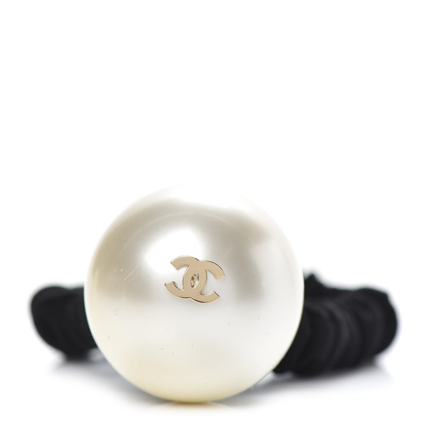 Pearl CC Hair Tie Black Gold Pearly White