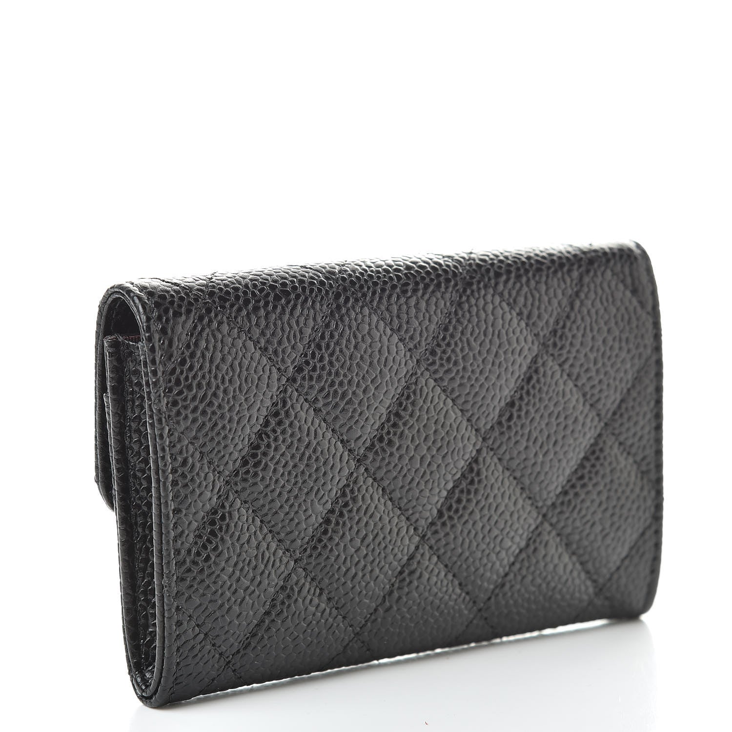 Chanel Caviar Quilted Flap Card Holder Wallet Black 3 of 9