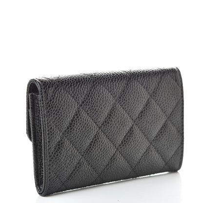 Chanel Caviar Quilted Flap Card Holder Wallet Black 3 of 9