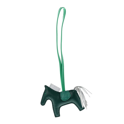 Hermes Milo Lambskin Matte Alligator Touch Grigri Rodeo Horse Bag Charm PM Malachite Menthe Bleu Brume Very Jade 1 of 5