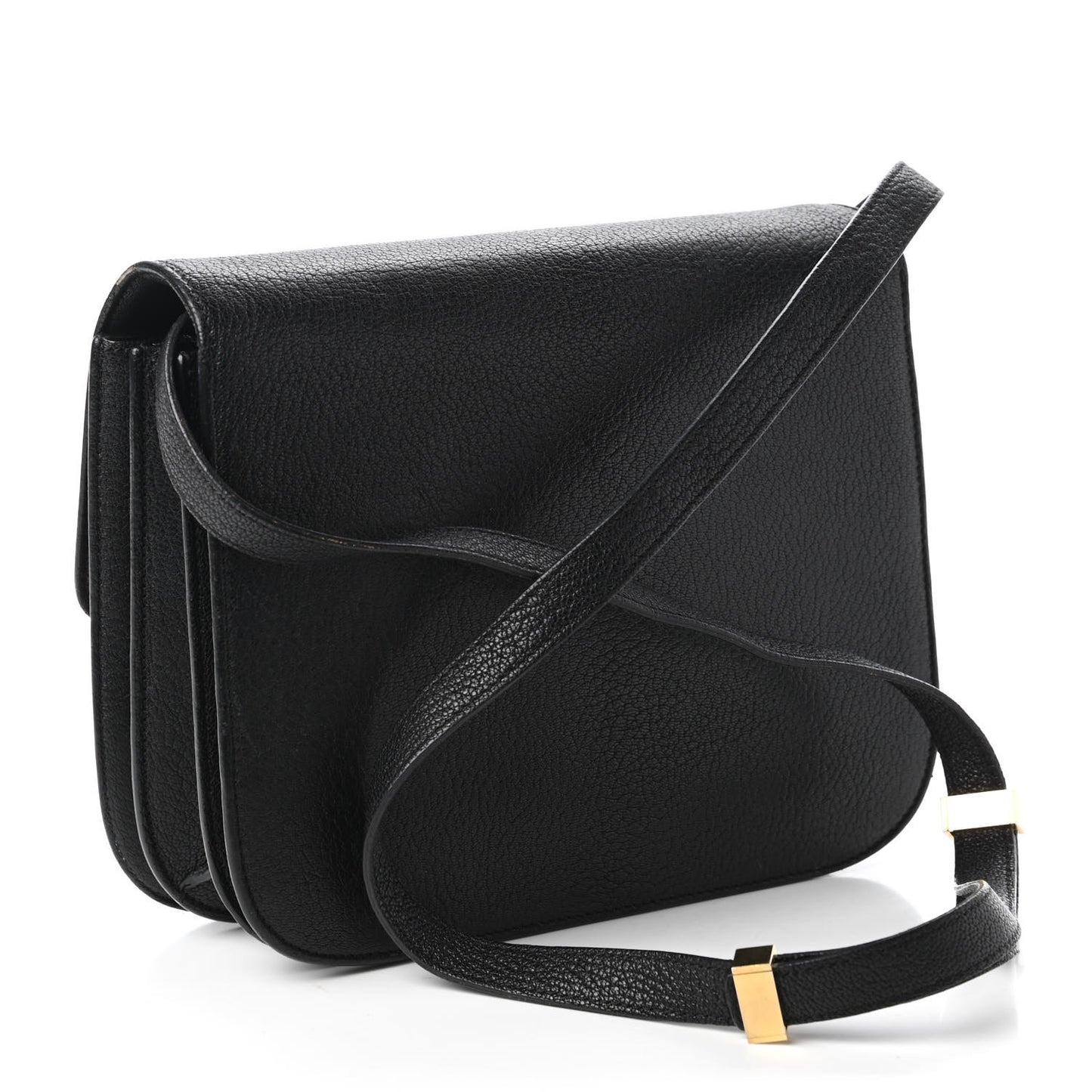 Goatskin Medium Classic Box Flap Bag Black