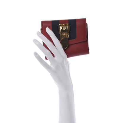 Gucci Calfskin Sylvie Wallet Hibiscus Red 2 of 11