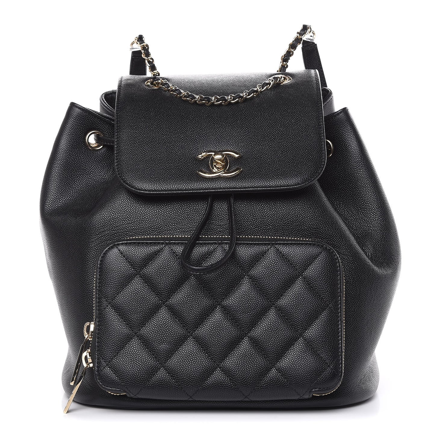 Caviar Quilted Business Affinity Backpack Black