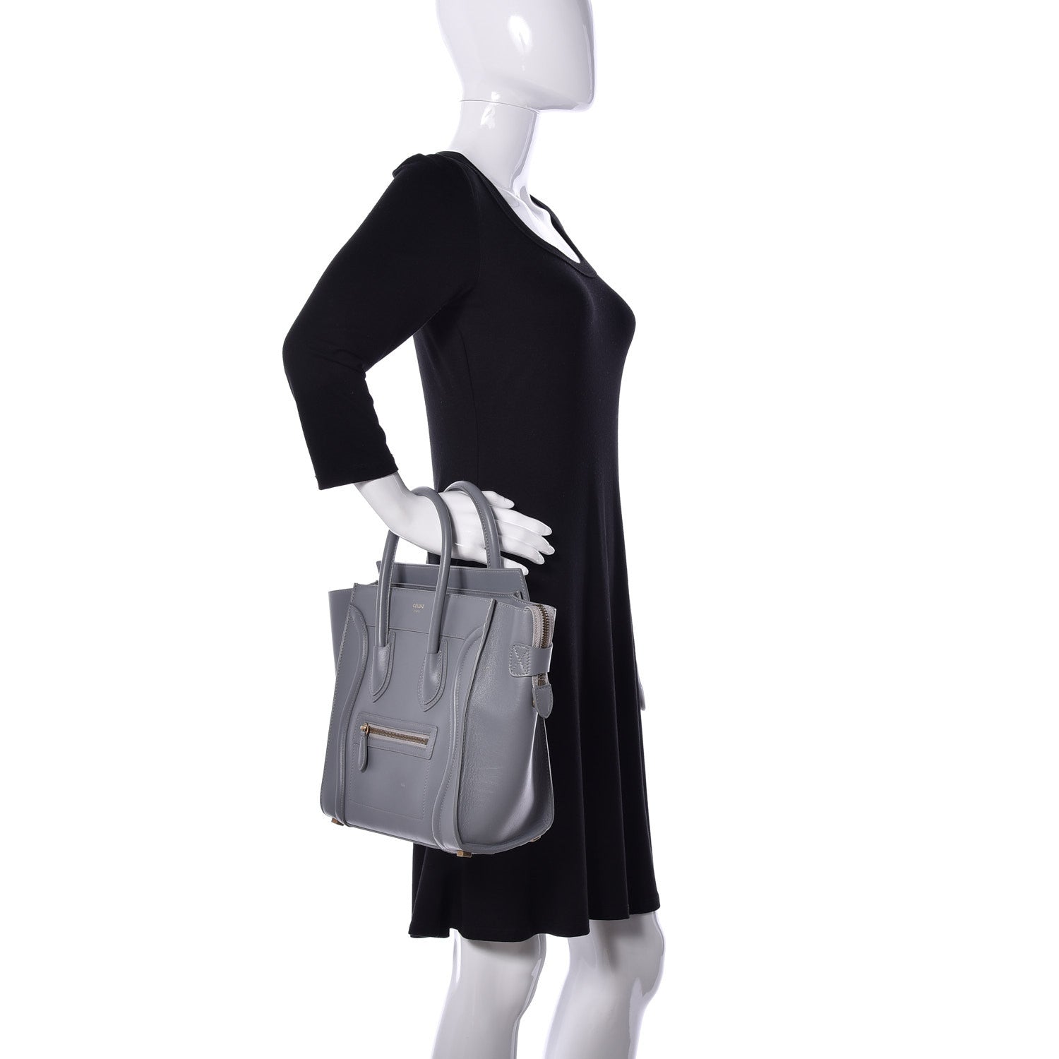 Celine Palmelato Calfskin Micro Luggage Grey 2 of 8