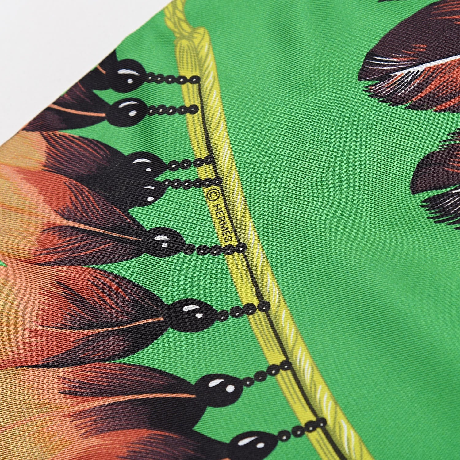 Hermes Silk Brazil Maxi Twilly Vert Vif Brun Absinthe 5 of 5
