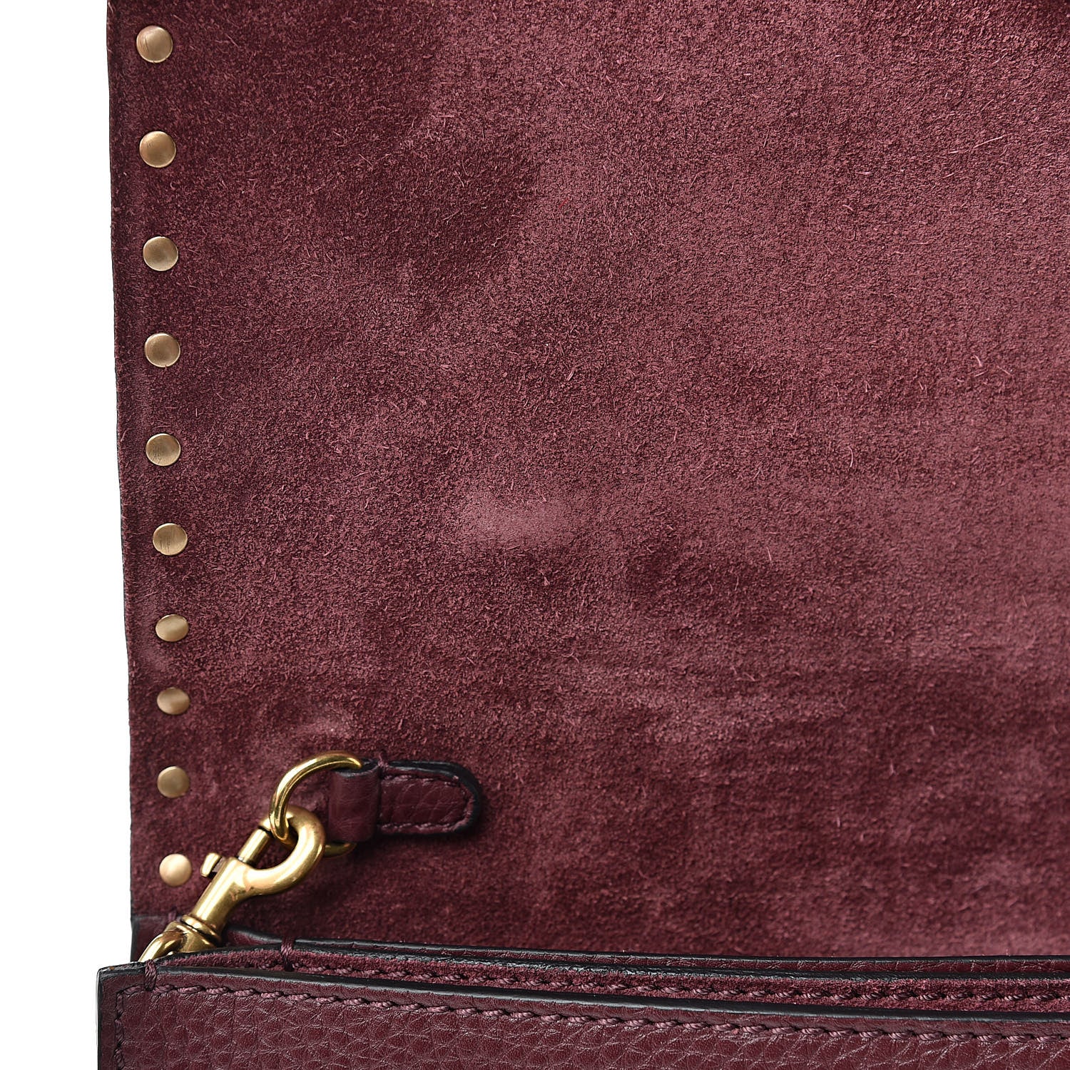 Valentino Garavani Pebbled Calfskin Rockstud Rolling Wristlet Clutch Rubin 8 of 11