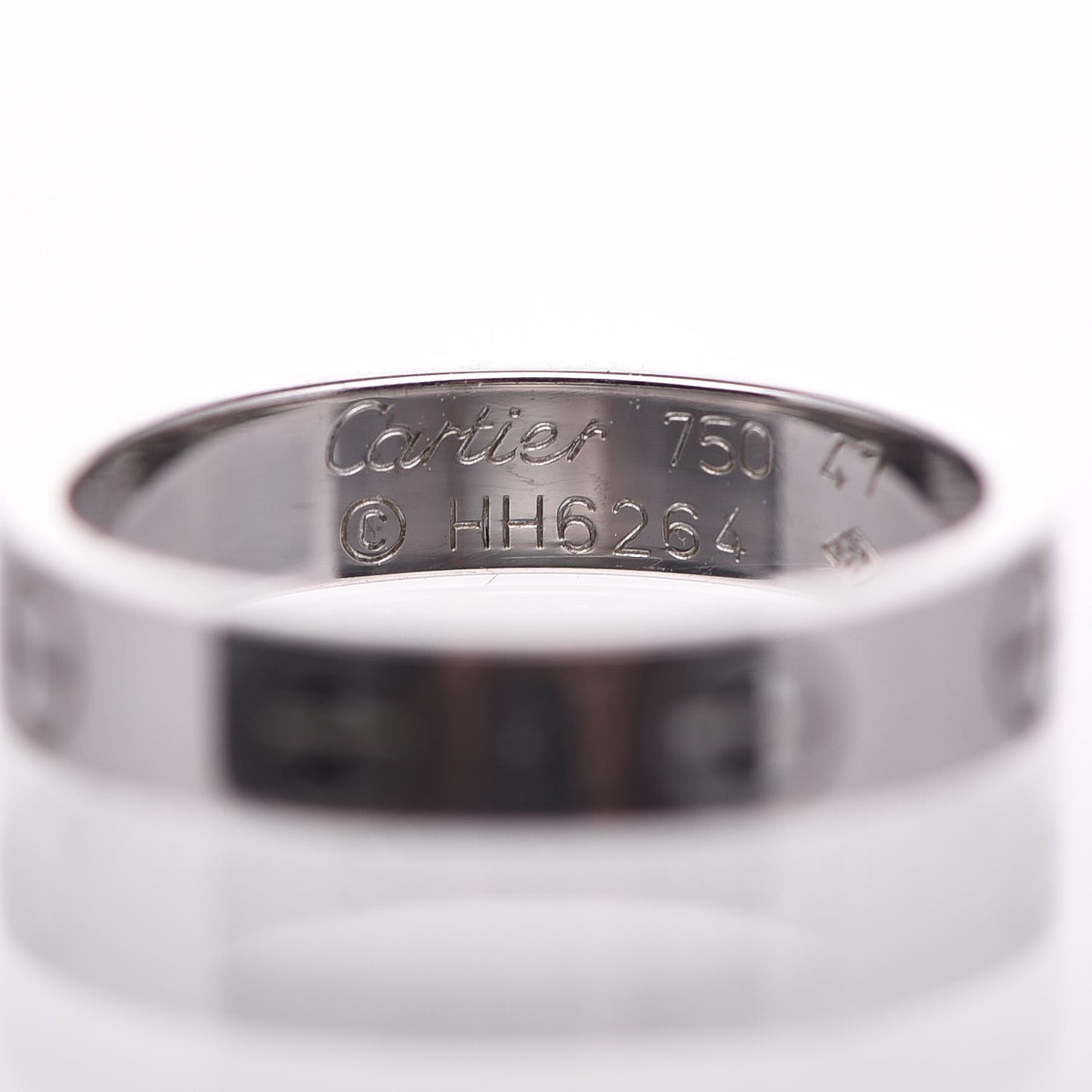 18K White Gold 3.5mm LOVE Wedding Band Ring 47 4