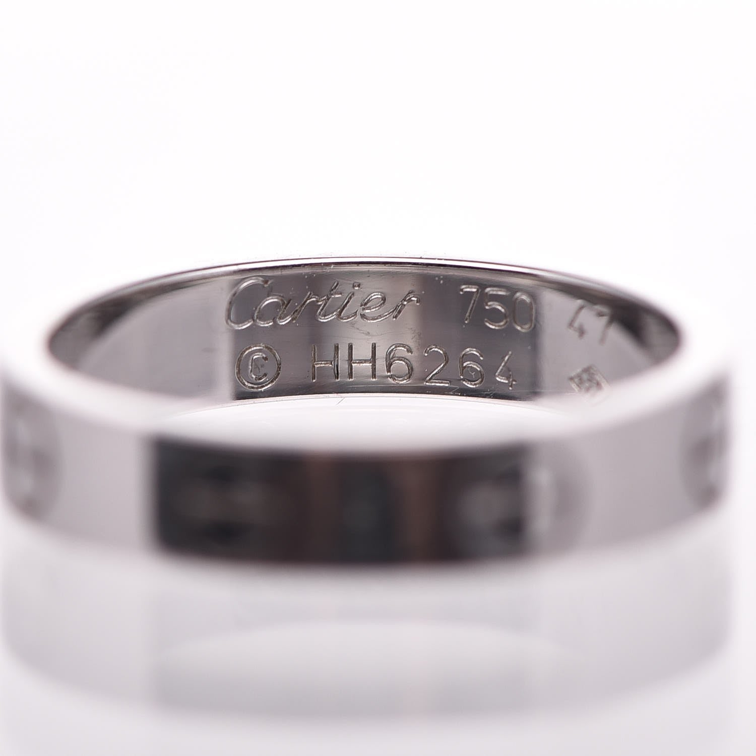 Cartier 18K White Gold 3.5mm LOVE Wedding Band Ring 47 4 4 of 4