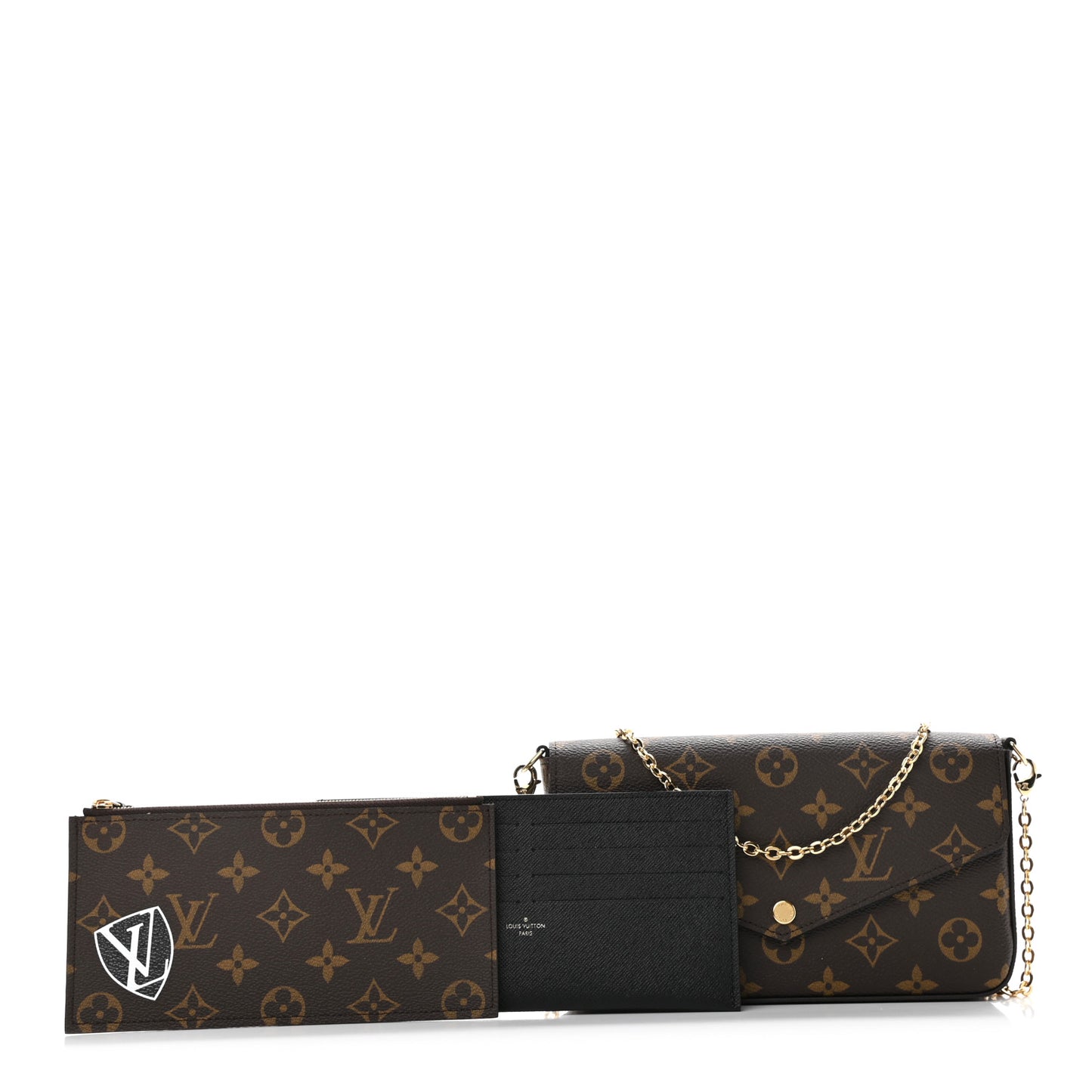 Monogram My LV World Tour Pochette Felicie Chain Wallet Black