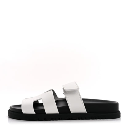 Chanel Calfskin Womens Chypre Sandals 37 White 1 of 10
