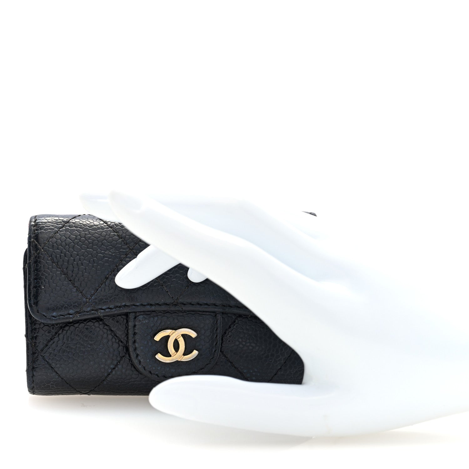 Chanel Caviar Quilted 6 Key Holder Black 2 of 8