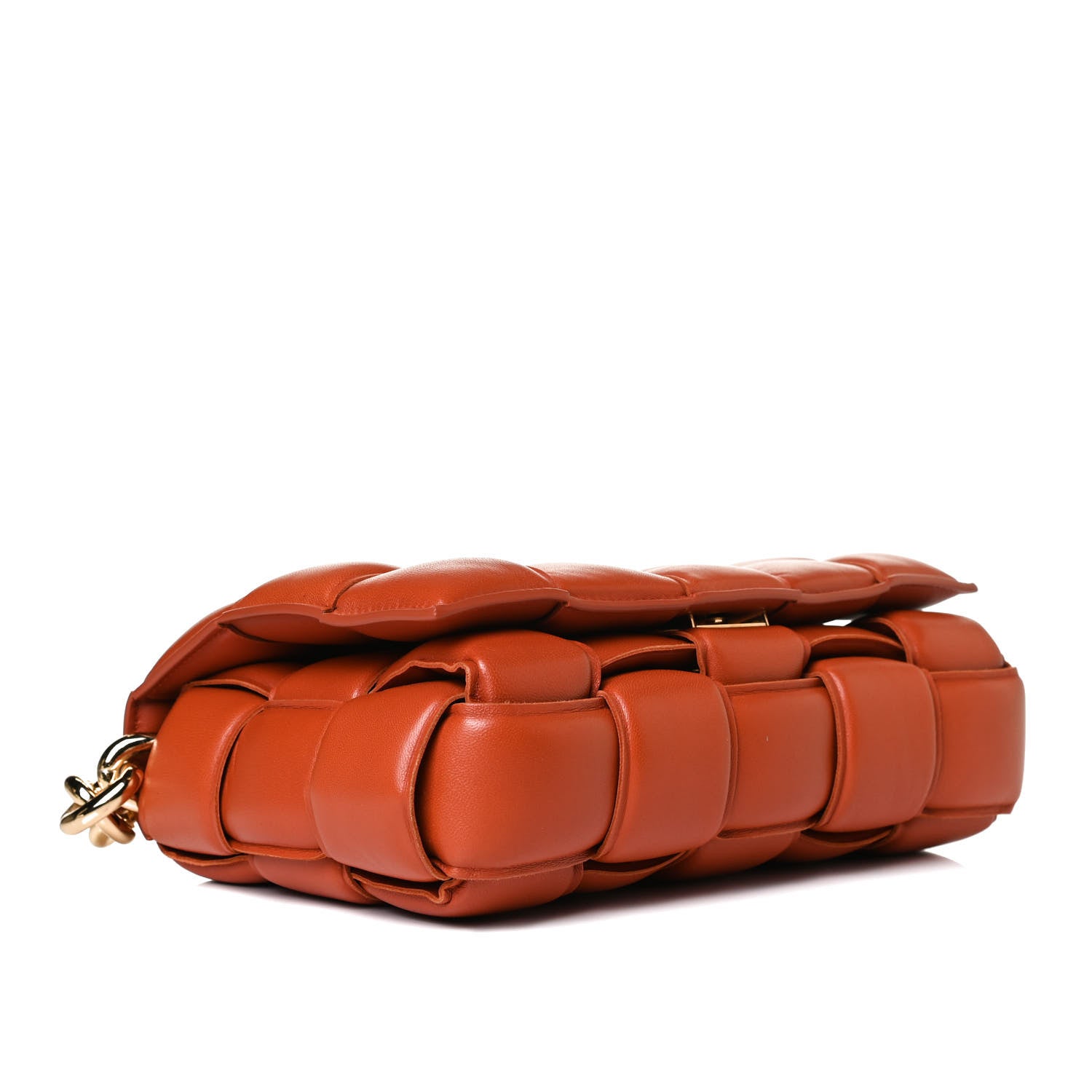 Bottega Veneta Lambskin Maxi Intreccio Padded Chain Cassette Crossbody Bag Maple 3 of 17