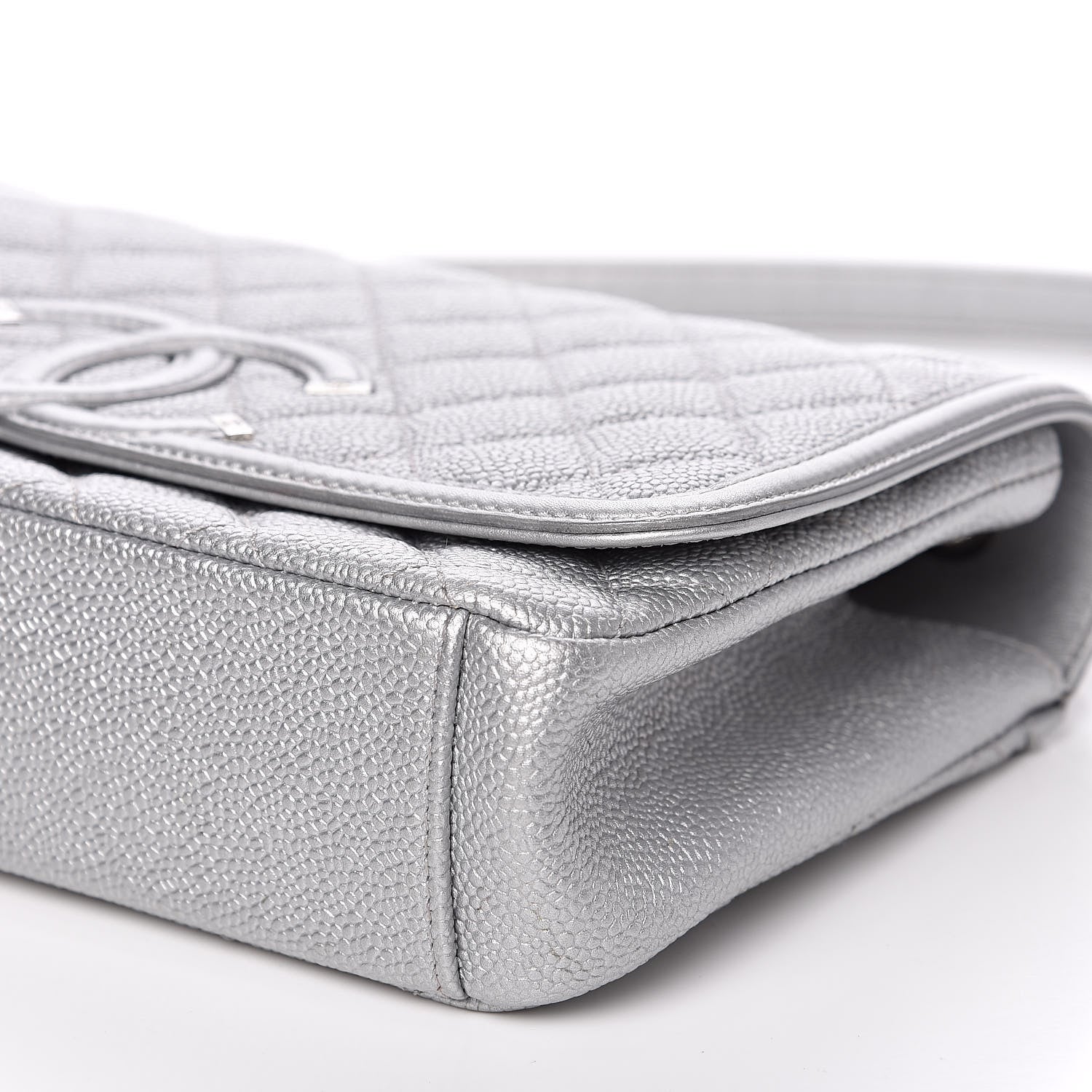 Chanel Metallic Caviar Quilted Medium CC Filigree Flap Silver 9 of 12