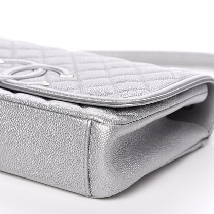 Chanel Metallic Caviar Quilted Medium CC Filigree Flap Silver 9 of 12
