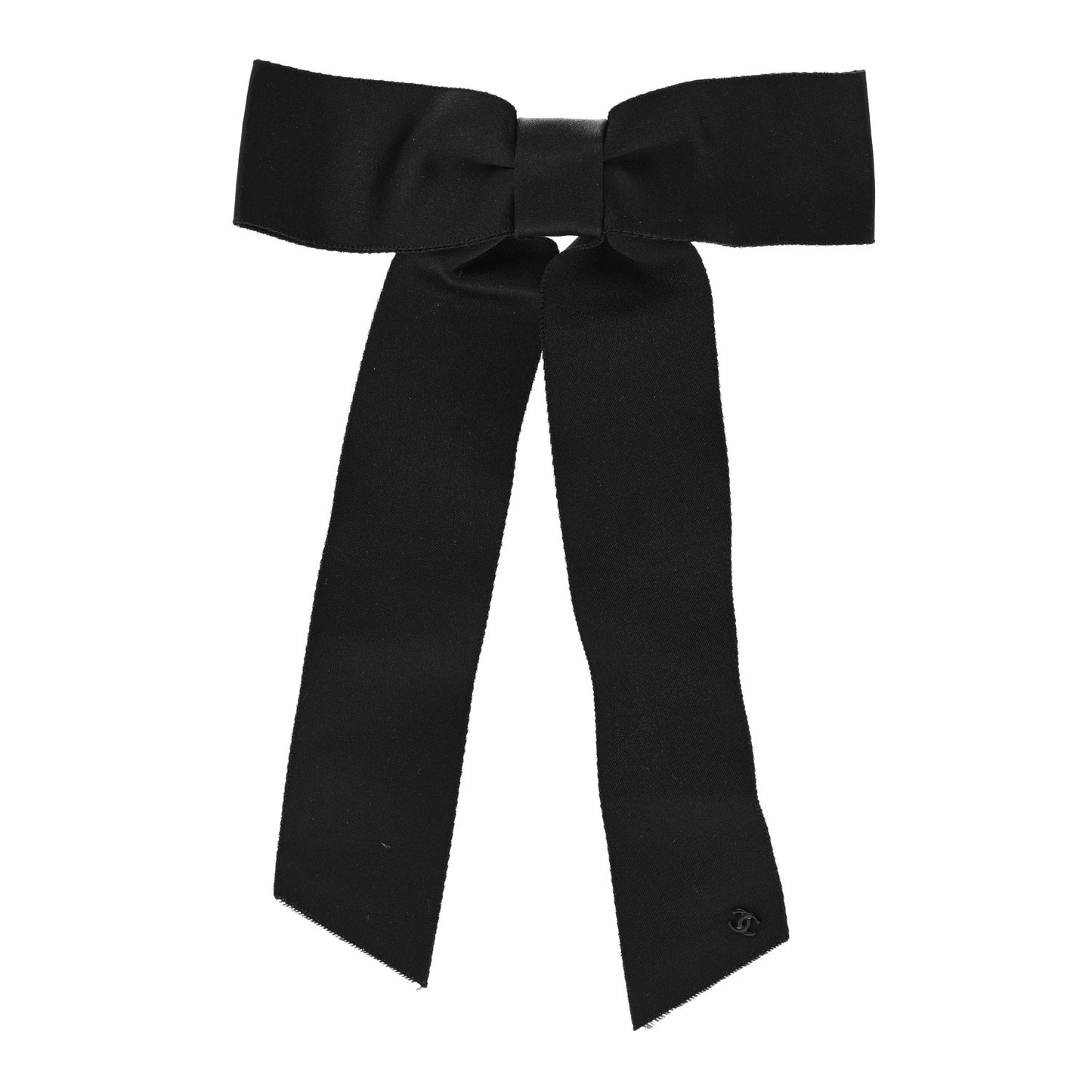 Satin Bow CC Hair Clip Black