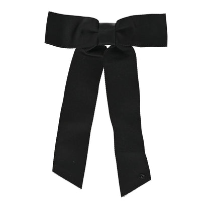 Chanel Satin Bow CC Hair Clip Black 1 of 3
