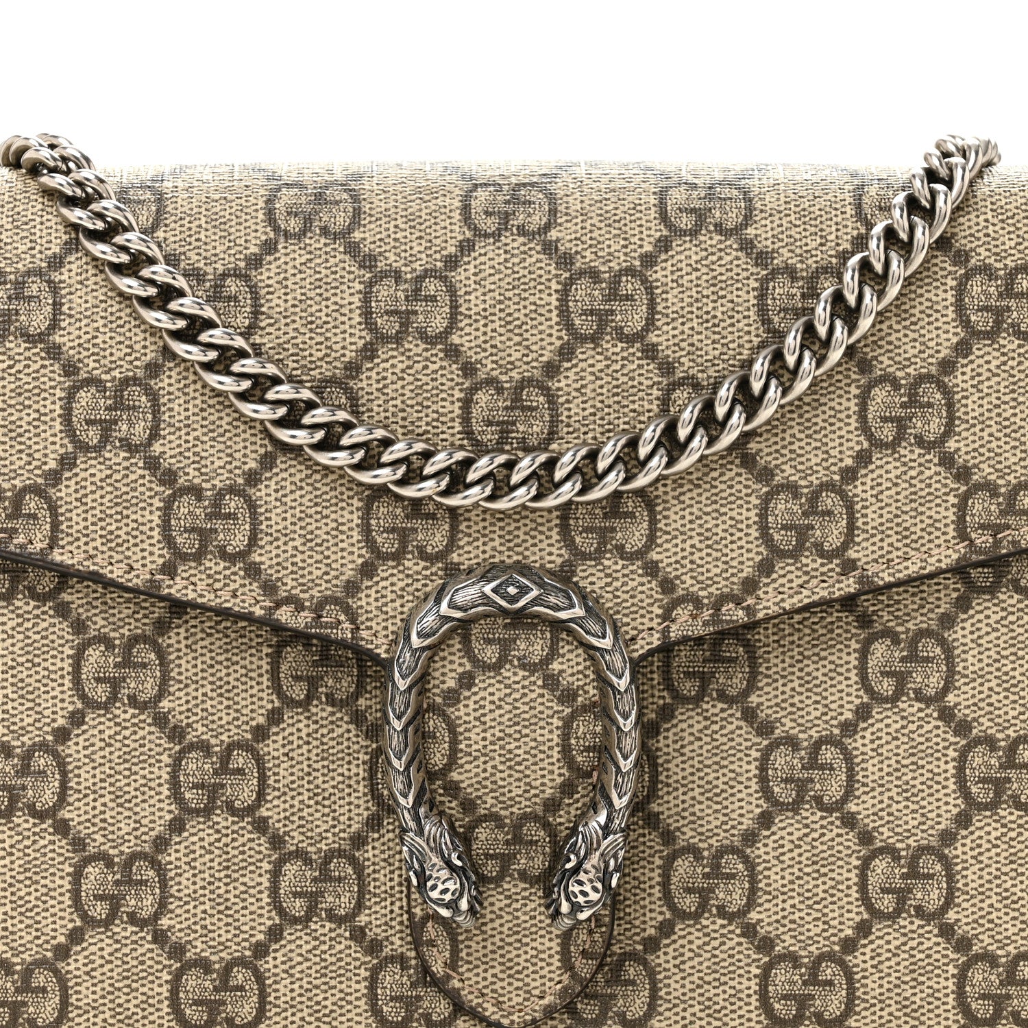 Gucci GG Supreme Monogram Mini Dionysus Chain Wallet Beige Taupe 8 of 14