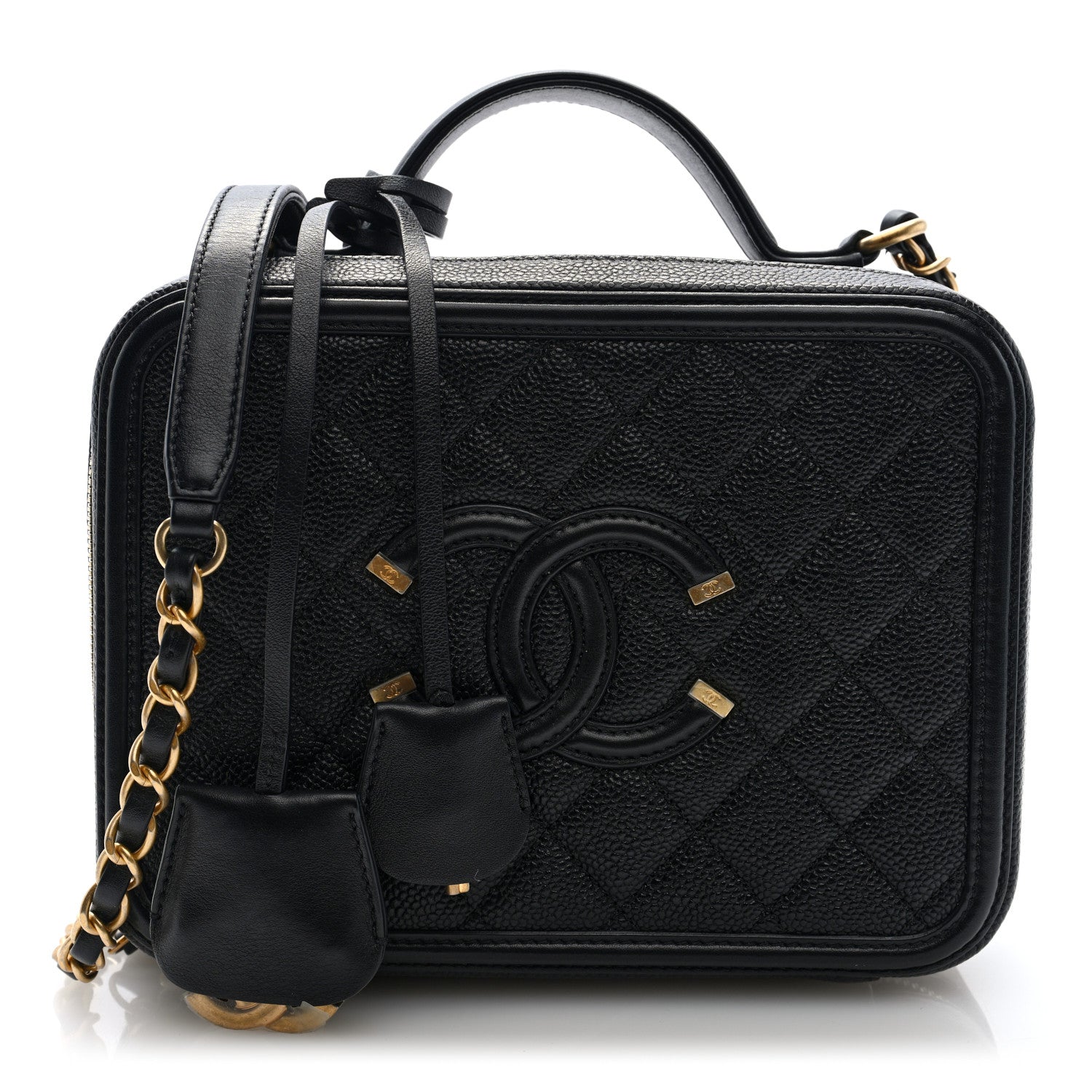 Chanel Caviar Quilted Medium CC Filigree Vanity Case Black 1 of 10