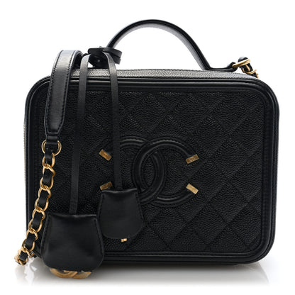 Chanel Caviar Quilted Medium CC Filigree Vanity Case Black 1 of 10