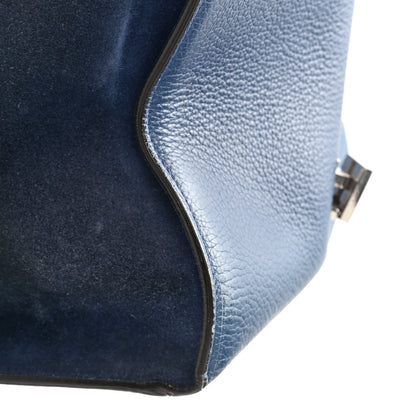 Celine Drummed Calfskin Suede Medium Trapeze Navy 14 of 16