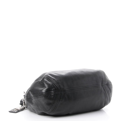 Prada Soft Calf Pleated Hobo Black 4 of 10