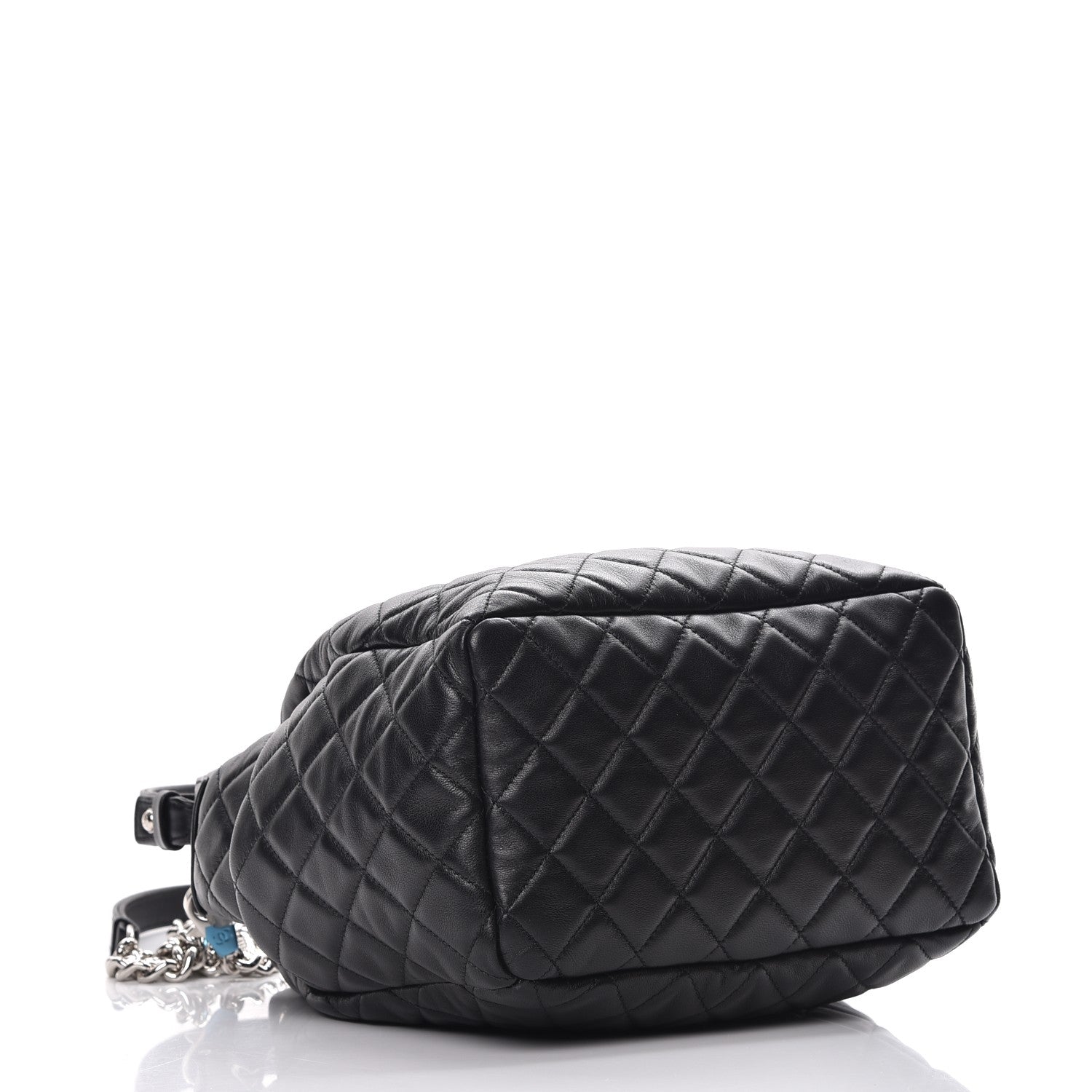 Chanel Lambskin Quilted Small Chain Bucket Bag Black 5 of 9
