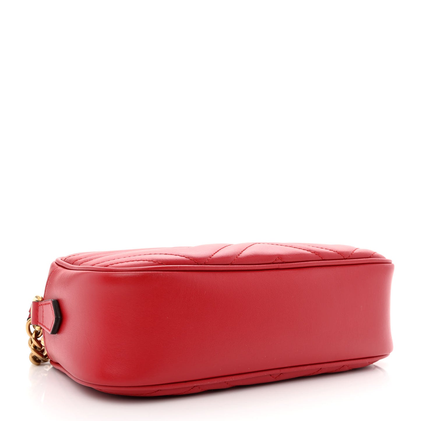 Calfskin Matelasse Small GG Marmont Chain Shoulder Bag Hibiscus Red