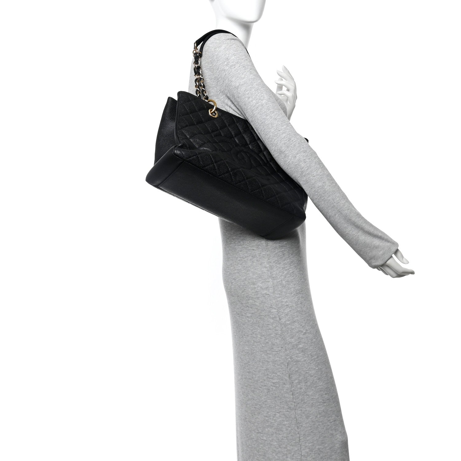 Chanel Caviar Quilted Grand Shopping Tote GST Black 2 of 15