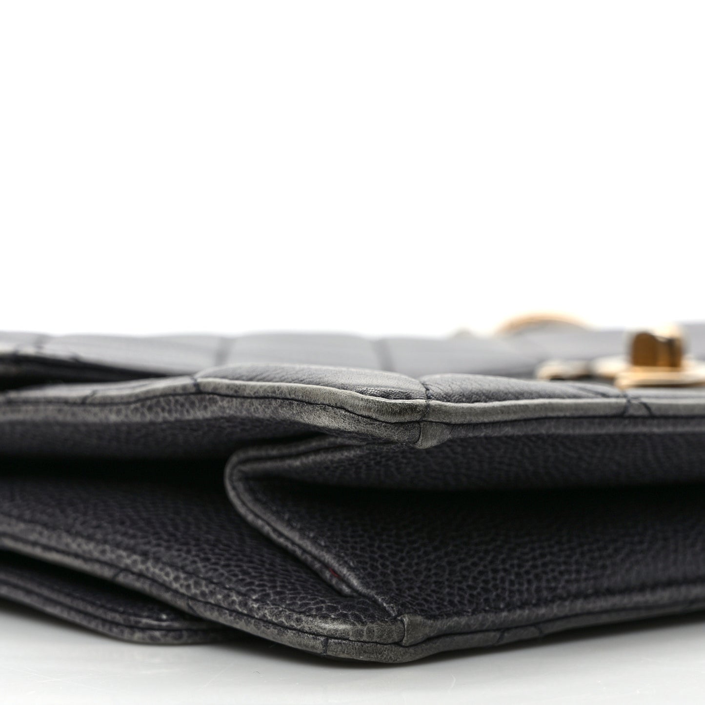 Caviar Quilted Large Retro Class Flap Dark Navy Blue