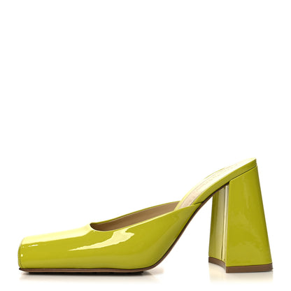 Bottega Veneta Supergloss Patent Tower 90mm Mule Pumps 38 Kiwi 1 of 8