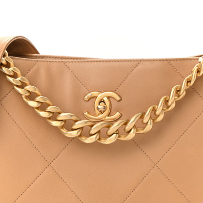 Chanel Calfskin Stitched Easy Mood Hobo Beige 8 of 11