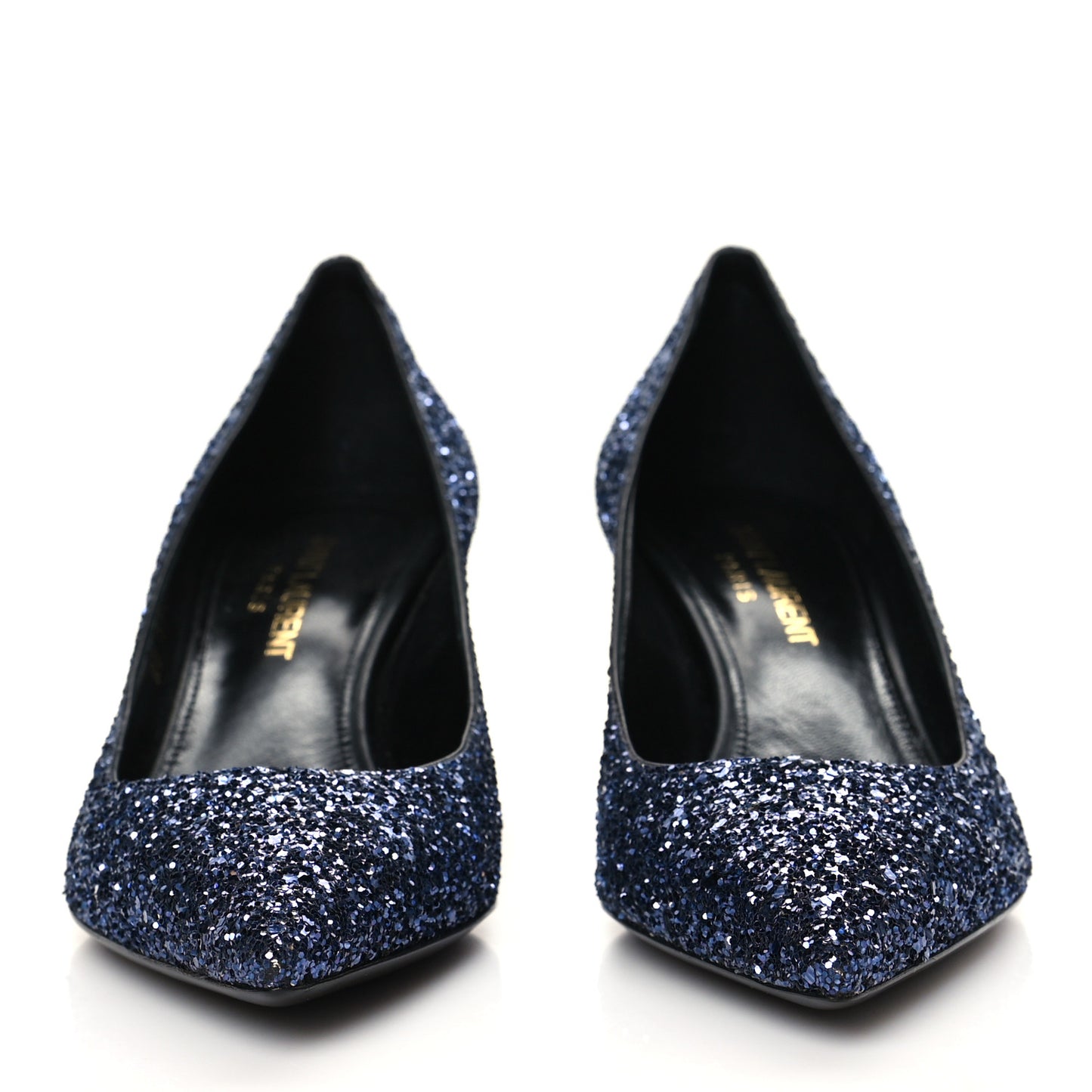 Charlotte Glitter Point-toe Kitten-Heel Pumps 36.5 Blue