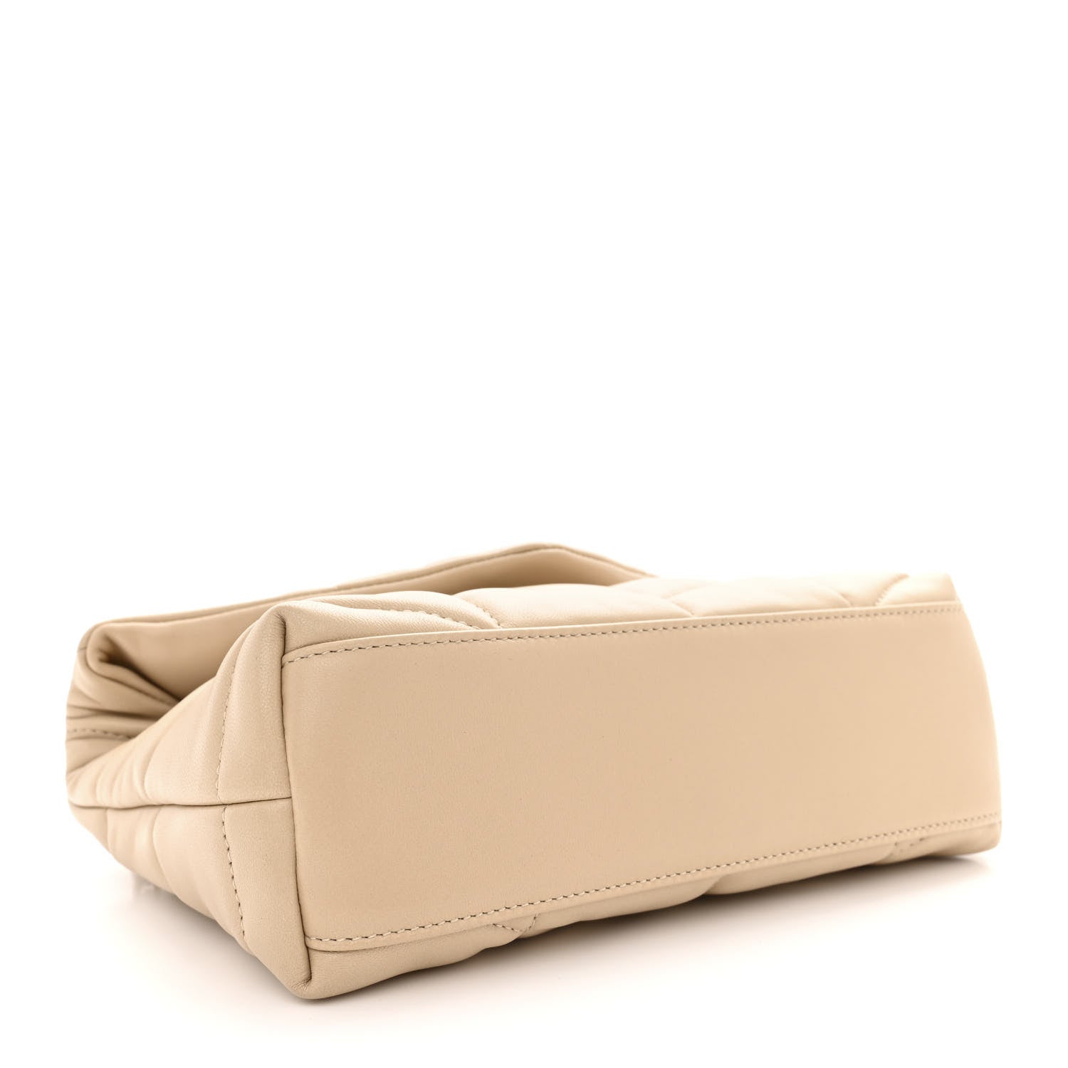 Saint Laurent Lambskin Quilted Toy Loulou Puffer Monogram Chain Satchel Dark Beige 5 of 13