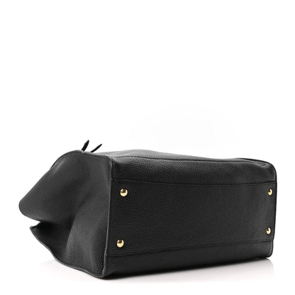 Salvatore Ferragamo Hammered Calfskin Double Handle Large Amy Tote Black 4 of 10