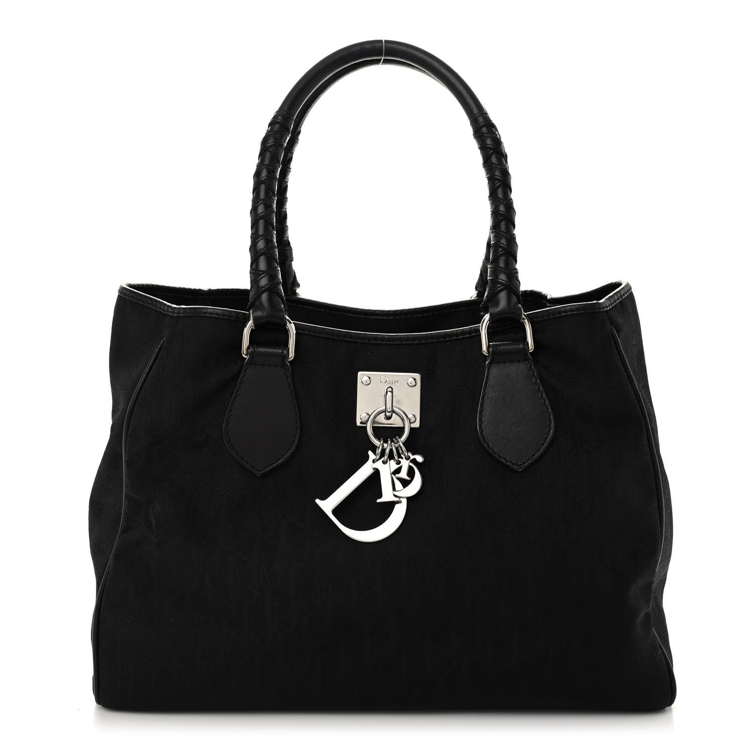 Christian Dior Nylon Monogram Medium Lovely Tote Black 1 of 10