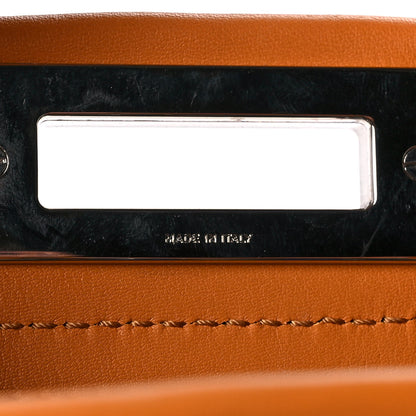 Fendi Vitello Seta Shiny Nappa Plexiglass Granite Medium Peekaboo Iconic Satchel Ginger Latte 6 of 10