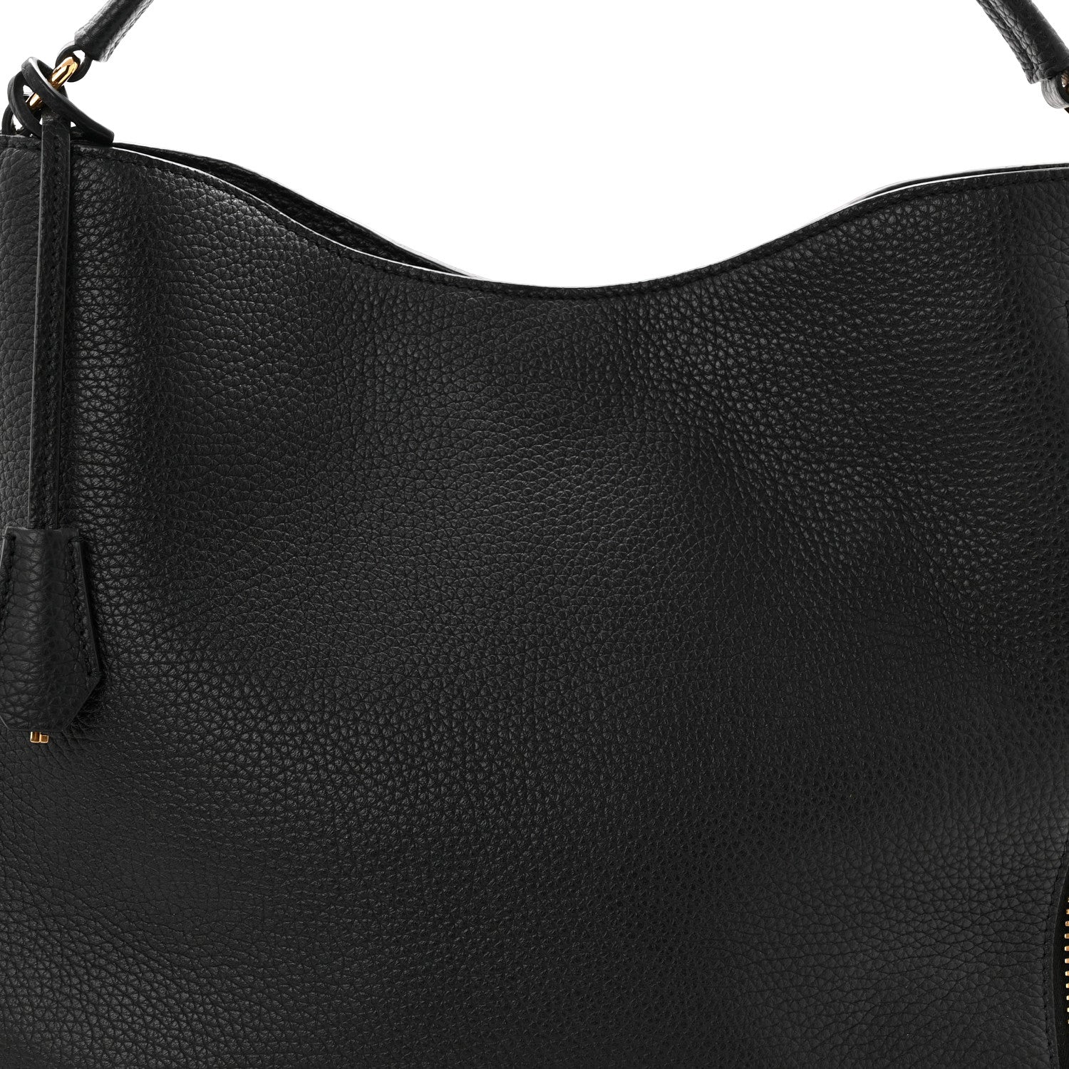 Tom Ford Pebbled Calfskin Small Alix Padlock Zip Hobo Bag Black 8 of 11