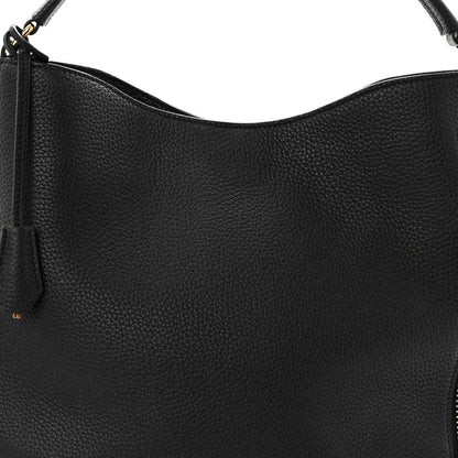 Tom Ford Pebbled Calfskin Small Alix Padlock Zip Hobo Bag Black 8 of 11