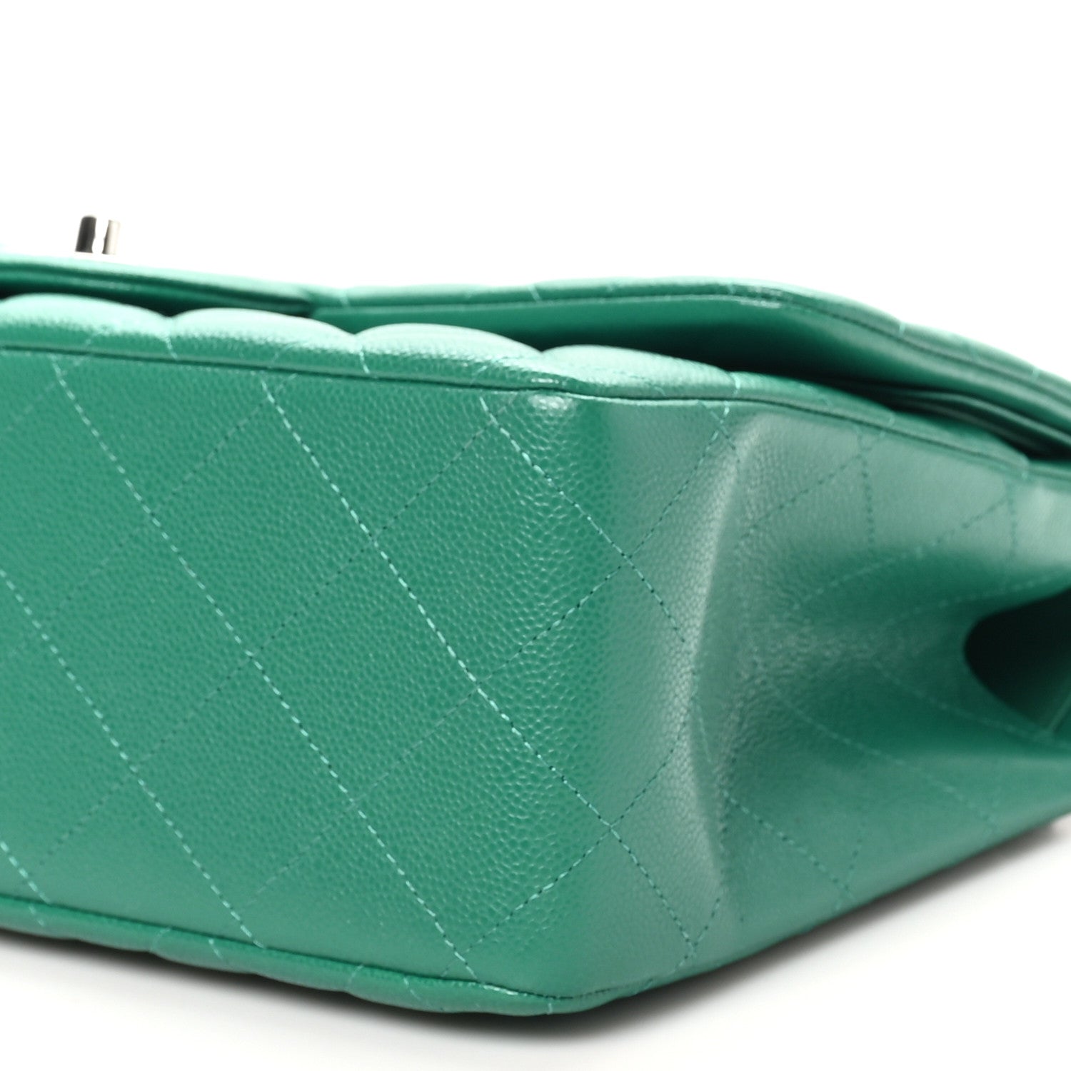 Chanel Caviar Quilted Jumbo Double Flap Green 10 of 10